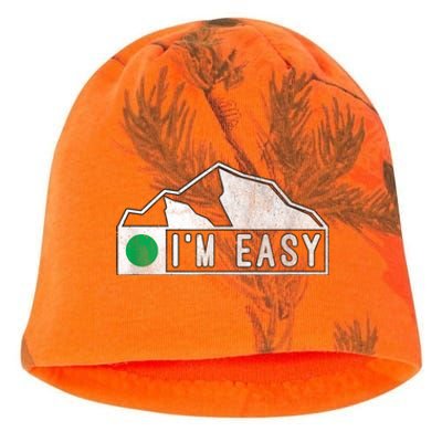 Funny I'm Easy Ski Snowboard Green Marker Mountain Sign Kati - Camo Knit Beanie