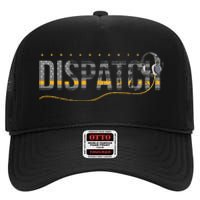 Fire I EMS I Police Or Thin Yellow Line For 911 Dispatcher High Crown Mesh Back Trucker Hat