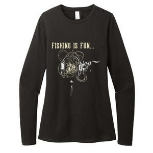 Fishing Is Fun BirdS Nest Womens CVC Long Sleeve Shirt