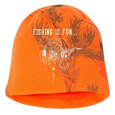 Fishing Is Fun BirdS Nest Kati - Camo Knit Beanie