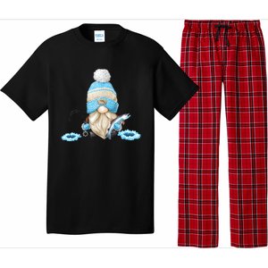 Funny Ice Fishing Tee With Family Christmas Gnome Gift Pajama Set