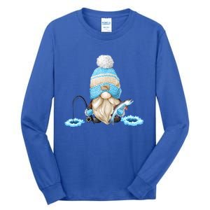 Funny Ice Fishing Tee With Family Christmas Gnome Gift Tall Long Sleeve T-Shirt