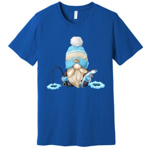 Funny Ice Fishing Tee With Family Christmas Gnome Gift Premium T-Shirt