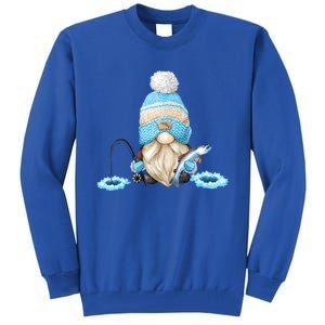 Funny Ice Fishing Tee With Family Christmas Gnome Gift Tall Sweatshirt