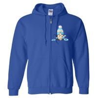 Funny Ice Fishing Tee With Family Christmas Gnome Gift Full Zip Hoodie