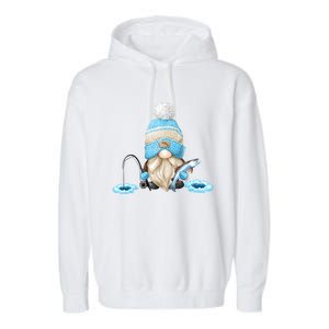 Funny Ice Fishing Tee With Family Christmas Gnome Gift Garment-Dyed Fleece Hoodie