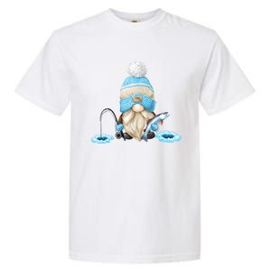 Funny Ice Fishing Tee With Family Christmas Gnome Gift Garment-Dyed Heavyweight T-Shirt