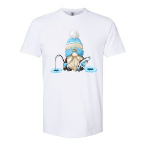 Funny Ice Fishing Tee With Family Christmas Gnome Gift Softstyle CVC T-Shirt