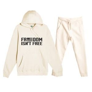 Freedom IsnT Free Patriotic American Rights Usa Flag Premium Hooded Sweatsuit Set