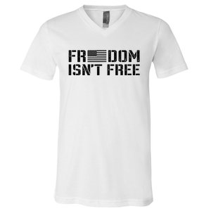 Freedom IsnT Free Patriotic American Rights Usa Flag V-Neck T-Shirt