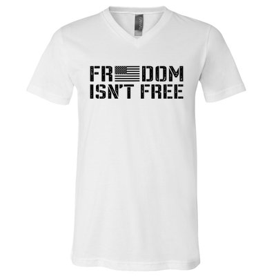 Freedom IsnT Free Patriotic American Rights Usa Flag V-Neck T-Shirt