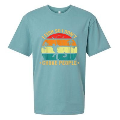 Fisherman I Fish So I DonT Choke People Funny Sayings Sueded Cloud Jersey T-Shirt