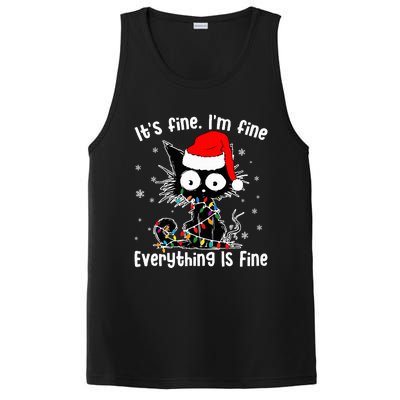 Funny Its Fine Im Fine Everything Fine Cat Christmas  PosiCharge Competitor Tank