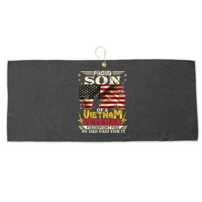 Freedom Isn't Freegreat Giftproud Son Of A Vietnam Veteran Dad Gift Large Microfiber Waffle Golf Towel