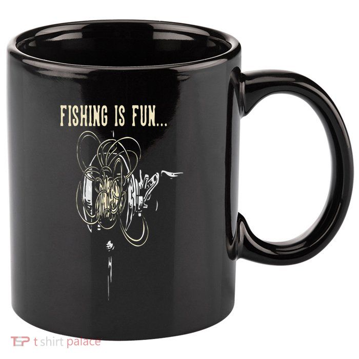 Fishing Is Fun BirdS Nest 11oz C Handle Ceramic Mug