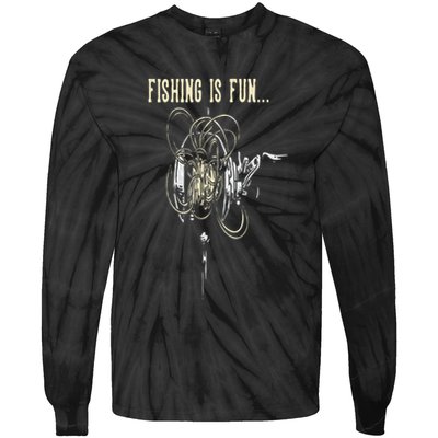 Fishing Is Fun BirdS Nest Tie-Dye Long Sleeve Shirt