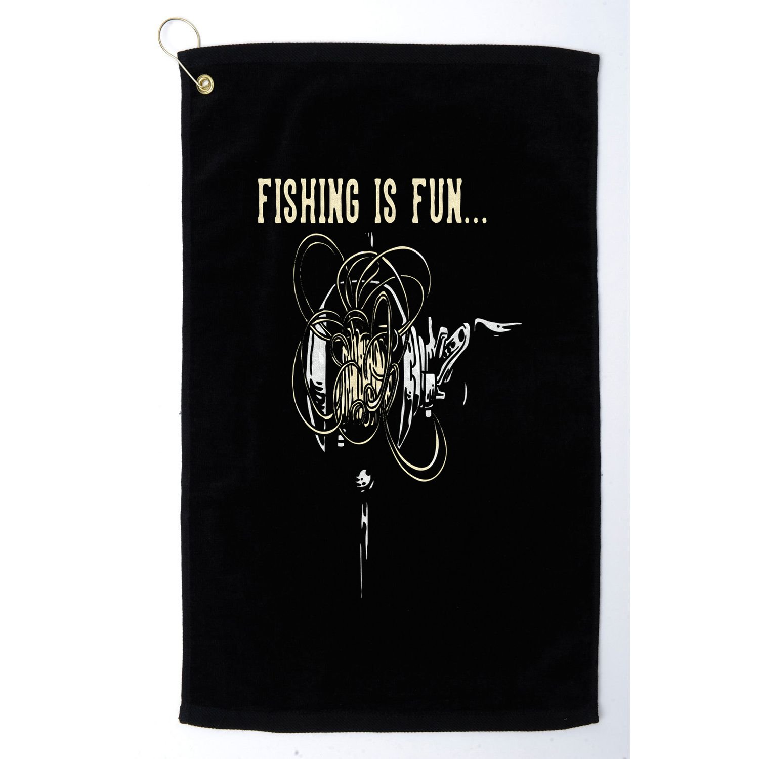 Fishing Is Fun BirdS Nest Golf Towel