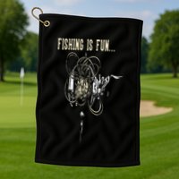 Fishing Is Fun BirdS Nest Golf Towel
