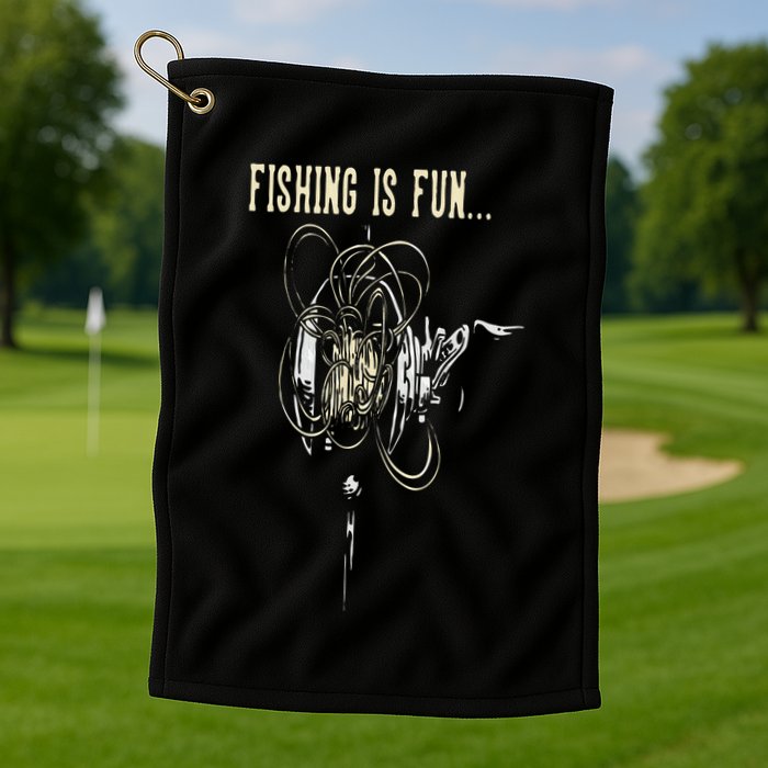 Fishing Is Fun BirdS Nest Golf Towel