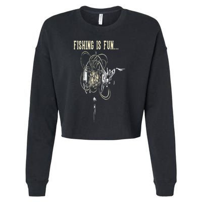 Fishing Is Fun BirdS Nest Cropped Pullover Crew