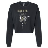 Fishing Is Fun BirdS Nest Cropped Pullover Crew