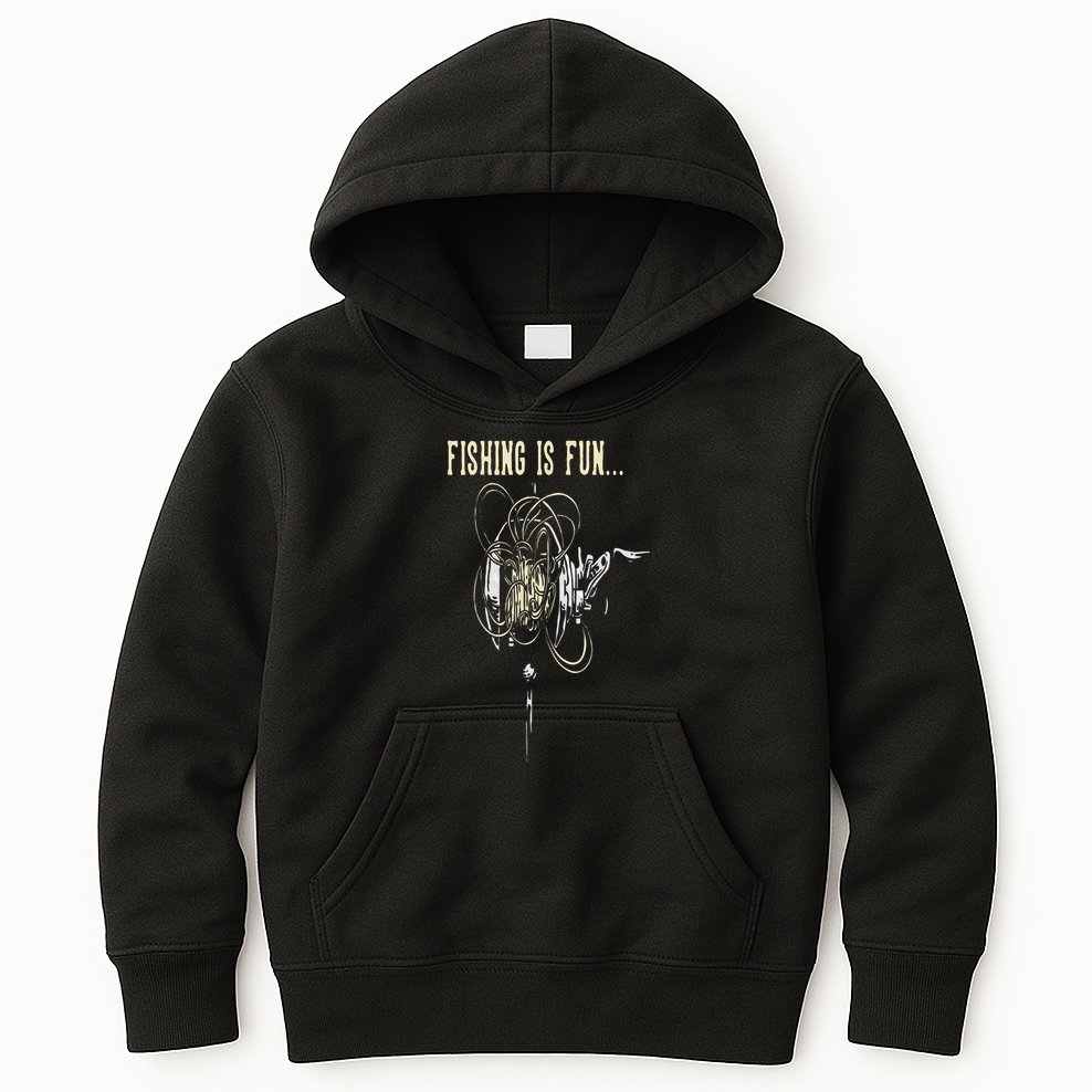 Fishing Is Fun BirdS Nest Kids Hoodie