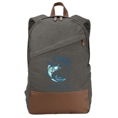 Funny I FISH BECAUSE PUNCHING PEOPLE IS FROWNED UPON Cotton Canvas Backpack