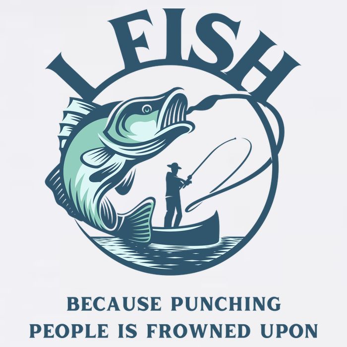 Funny I FISH BECAUSE PUNCHING PEOPLE IS FROWNED UPON Bucket Hat