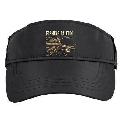 Fishing Is Fun... Bobbers Stuck In Tree Adult Drive Performance Visor