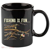 Fishing Is Fun... Bobbers Stuck In Tree 11oz C Handle Ceramic Mug