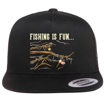 Fishing Is Fun... Bobbers Stuck In Tree Flatbill Hat