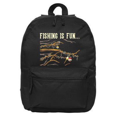 Fishing Is Fun... Bobbers Stuck In Tree 16 in Basic Backpack