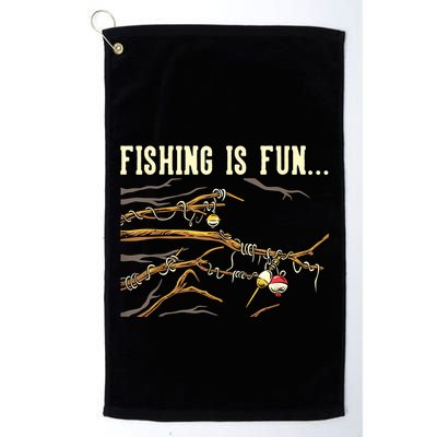 Fishing Is Fun... Bobbers Stuck In Tree Golf Towel