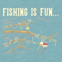 Fishing Is Fun... Bobbers Stuck In Tree Sueded Cloud Jersey T-Shirt