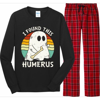 Funny I Found This Humerus Boo Ghost Halloween Costume Long Sleeve Pajama Set