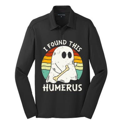 Funny I Found This Humerus Boo Ghost Halloween Costume Silk Touch Performance Long Sleeve Polo