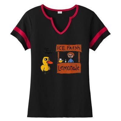 Funny Ice Fresh Lemonade Got Any Grapes? Duck Ladies Halftime Notch Neck Tee