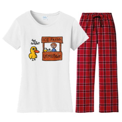 Funny Ice Fresh Lemonade Got Any Grapes? Duck Women's Flannel Pajama Set