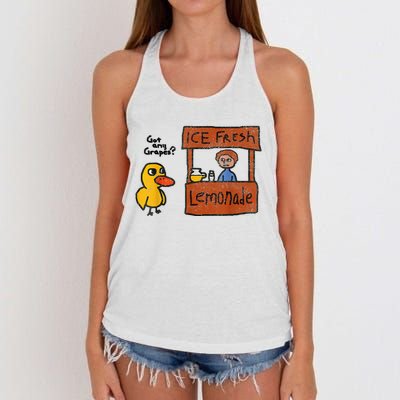 Funny Ice Fresh Lemonade Got Any Grapes? Duck Women's Knotted Racerback Tank