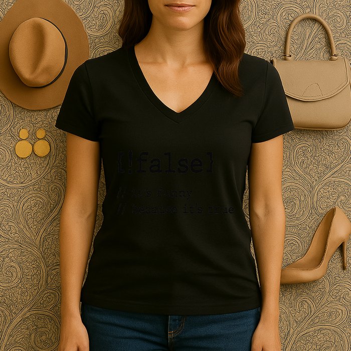 False ItS Funny Because ItS True Computer Programming Women's V-Neck T-Shirt