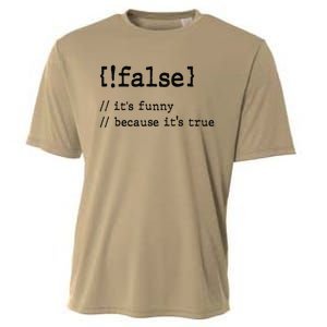 False ItS Funny Because ItS True Computer Programming Cooling Performance Crew T-Shirt