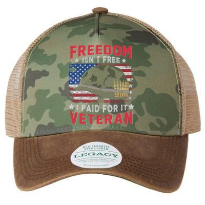 Freedom Isnt Free I Paid For It Patriotic Us Veteran Meaningful Gift Legacy Tie Dye Trucker Hat