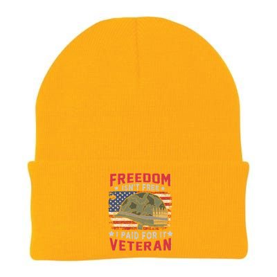 Freedom Isnt Free I Paid For It Patriotic Us Veteran Meaningful Gift Knit Cap Winter Beanie