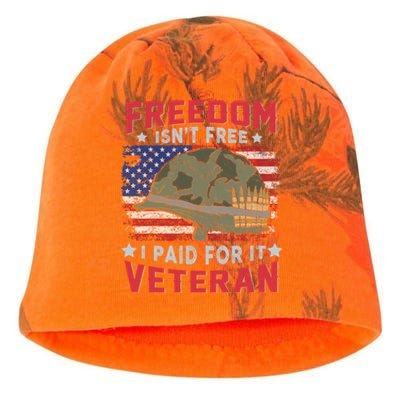 Freedom Isnt Free I Paid For It Patriotic Us Veteran Meaningful Gift Kati - Camo Knit Beanie