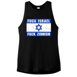 Fuck Israel Fuck Zionism Ladies PosiCharge Tri-Blend Wicking Tank