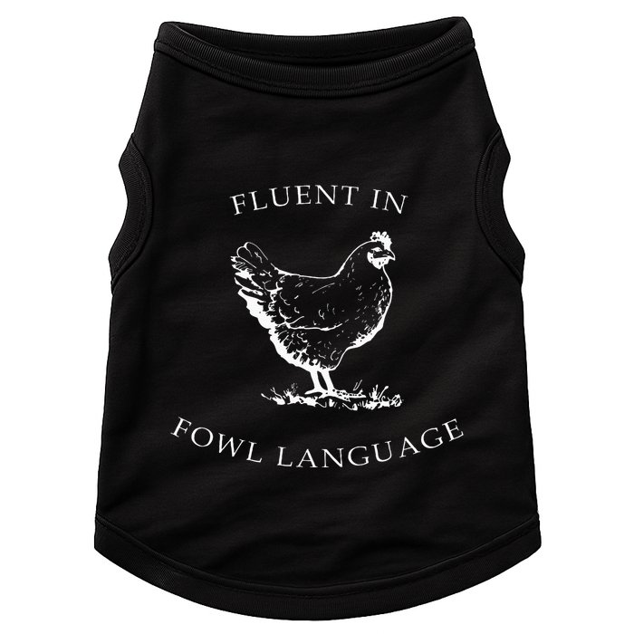 Fluent In Fowl Language Funny Chicken Lovers Father’S Day Doggie Tank