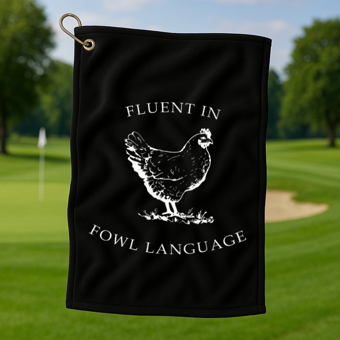 Fluent In Fowl Language Funny Chicken Lovers Father’S Day Golf Towel