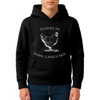 Fluent In Fowl Language Funny Chicken Lovers Father’S Day Kids Hoodie