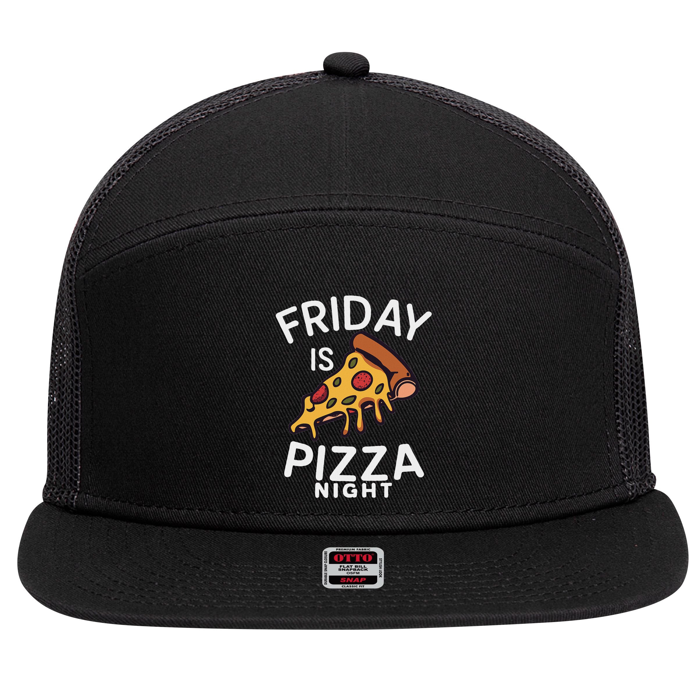 Funny Italian Food Pizza Lover 7 Panel Mesh Trucker Snapback Hat