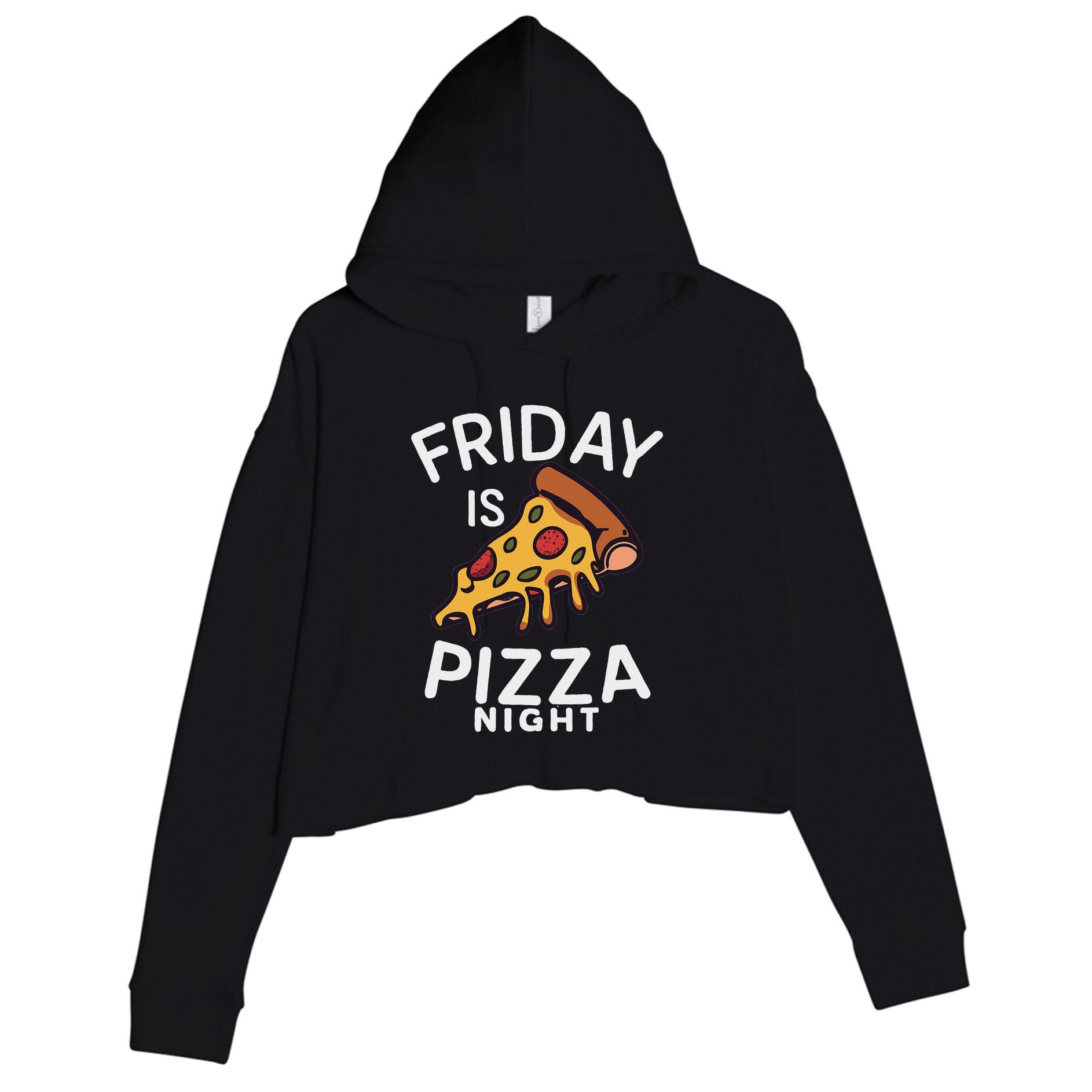 Funny Italian Food Pizza Lover Crop Fleece Hoodie